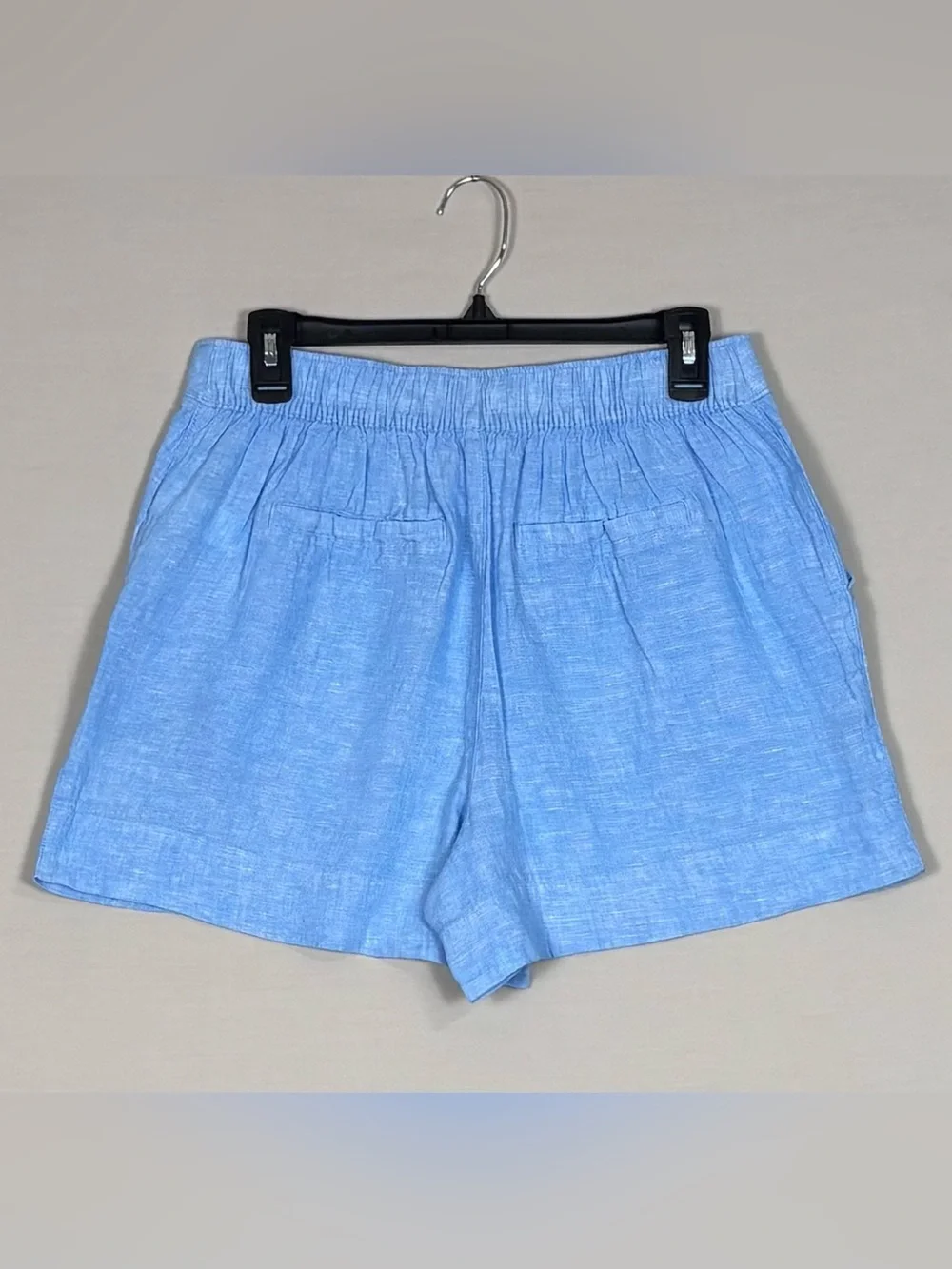 Cynthia Rowley 100% Linen Drawstring Shorts Blue Size Medium Resort